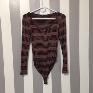 Long sleeve Striped Bodysuit